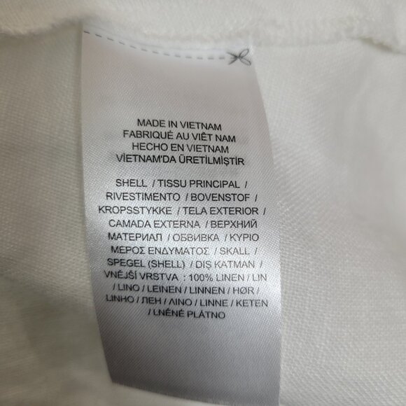 Lauren Ralph Lauren White 100% Linen Knee Length Minimalist Luxury Dress Size 18 - Picture 11 of 12